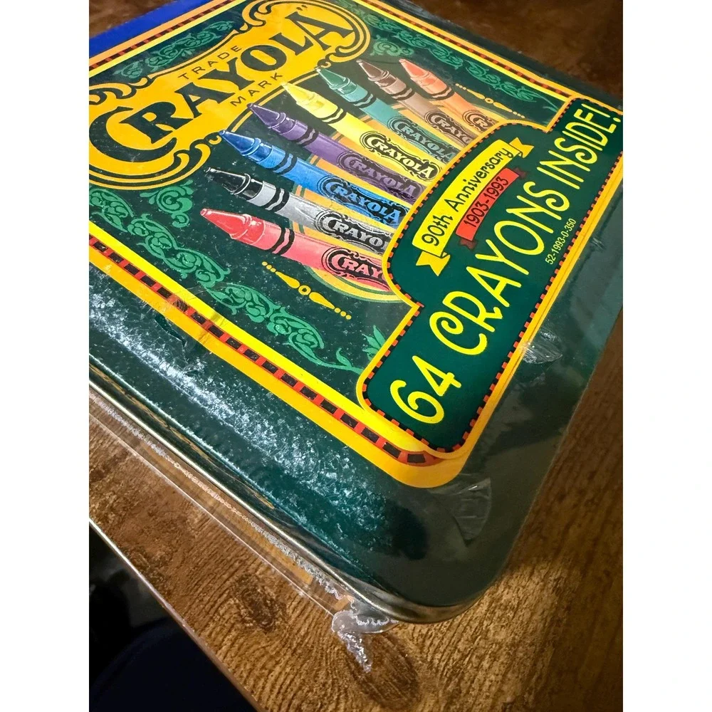 Vintage 1993 Crayola 90th Anniversary Collector Tin 64 Crayons Factory Sealed